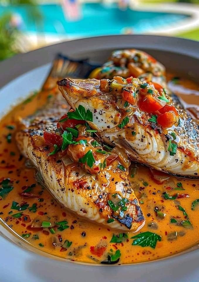 Red Snapper with Creamy Creole Sauce – Brekcel Recipe